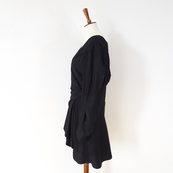 FINAL ⬇️ IRO | Anokia Silk-Blend Mini Dress in Textured Black - Picture 4 of 9